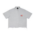 MW Distressed Plaid Boxy Shirt