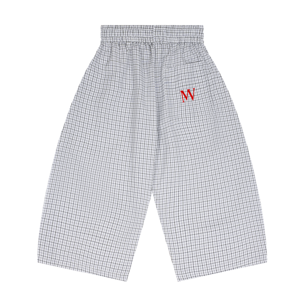MW Plaid Loose Capri Shorts