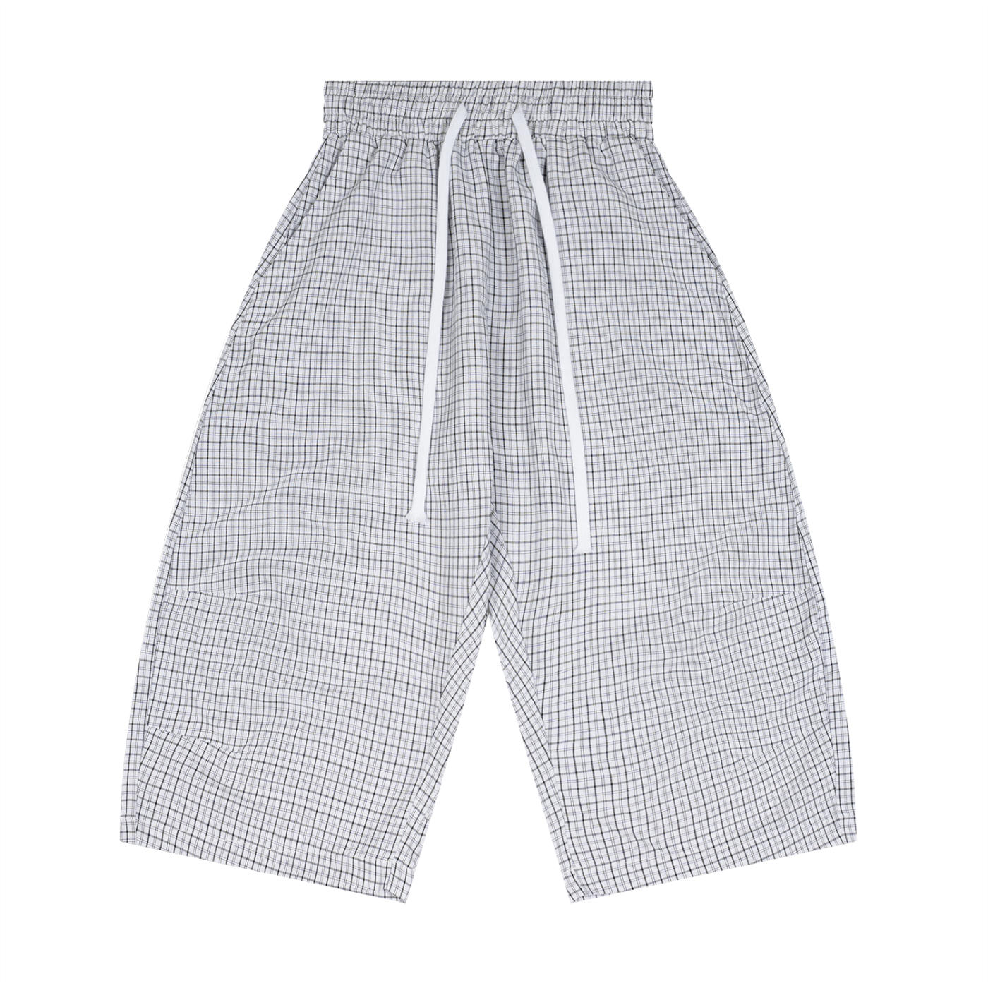 MW Plaid Loose Capri Shorts