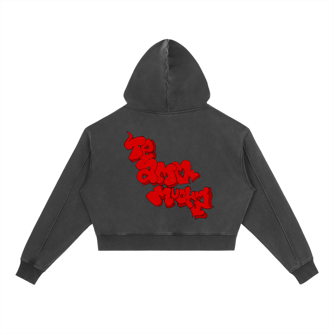 Te Amo Mucho cropped Heavyweight Hoodie