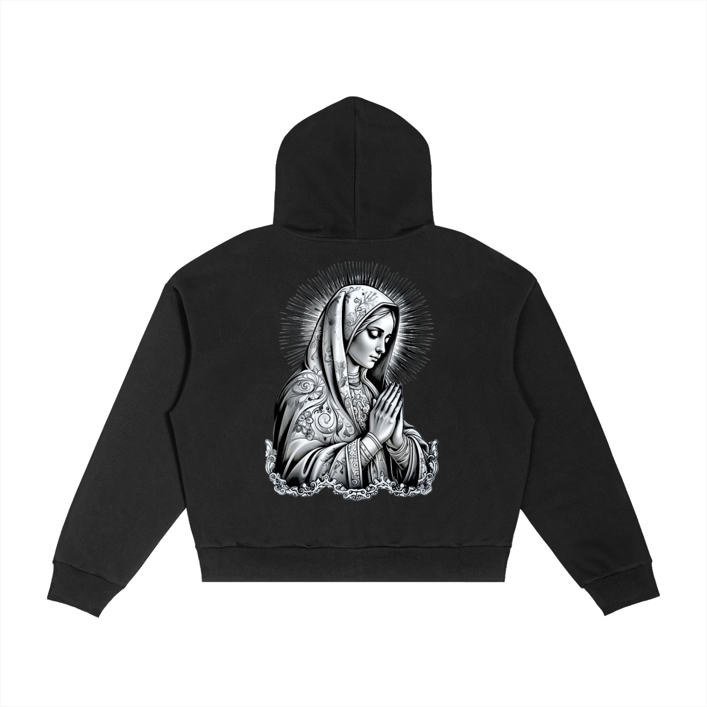 Mary In Midnight Boxy Zip Hoodie