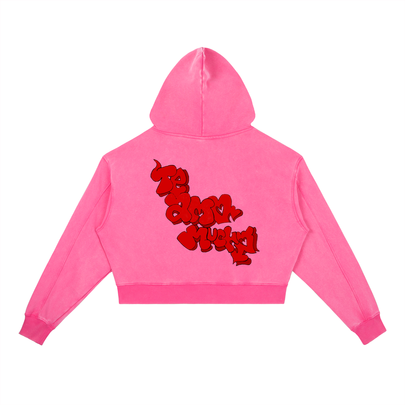 Te Amo Mucho cropped Heavyweight Hoodie