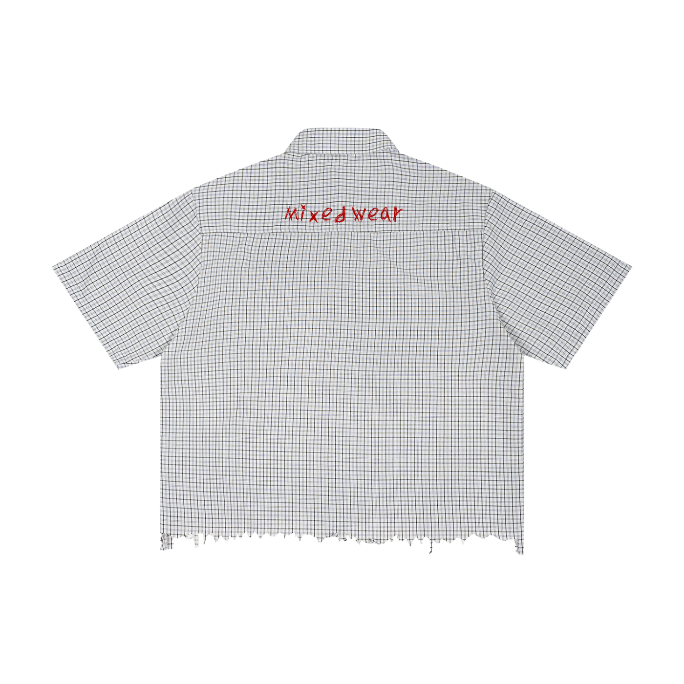 MW Distressed Plaid Boxy Shirt